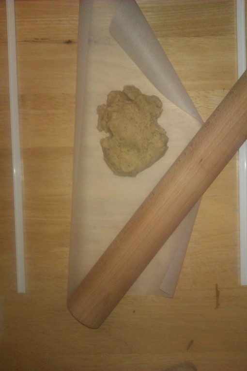 Lump of dough about to be rolled