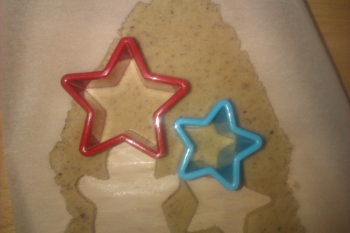 Star cutters on dough